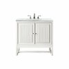 James Martin Vanities Athens 30in Single Vanity, Glossy White w/ 3 CM Arctic Fall Solid Surface Top E645-V30-GW-3AF